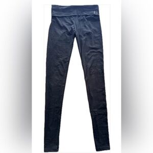 VICTORIA'S SECRET PINK Black Cotton Blend Foldover Waist Leggings Yoga Pants XS